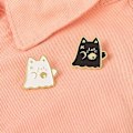 Miniatyrbillede 5 af 7: 2 Sæt Søde Spøgelseskat Enamel Broche Pins til Kvinder/Mænd/Børn, Badge Dekoration Pins til Jakker / Lapel / Rygsæk