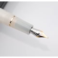 Miniatyrbillede 2 af 8: Celluloid Fyrfjerpen Akryl Blækpen med Blæk Konverter (Fin Nib, Guld Klips - Transparent Hvid)