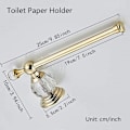 Miniatyrbillede 6 af 7: Poleret Guld Toiletpapirholder, Krystal Toilet Rulleholder Badeværelsestilbehør Moderne Zink Legering Vævsophæng Væghængt