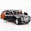 Miniatyrbild 1 av 5: 1/24 Legering Bilmodell Leksaker Rolls Royce Phantom Metall Diecast Hög Simulering Limousine Ljud Ljus Leksaker Barn Gåvor Samling Black Rolls Royce