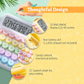 Miniatyrbillede 6 af 8: Bordberegner 2 stk., Farverig Beregner med 12-cifret Display, Standard Funktionsberegner med Store Tastaturknapper