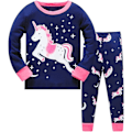 Miniatyrbild 1 av 5: Pyjamas Enhörning,Sovkläder 2-delade Långärmade PJs Nattkläder Toppar + Byxor Set Nattkläder Outfits för Barn 120cm
