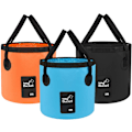 Miniatyrbillede 7 af 8: Foldbar Spand - Foldbar Camping Opbevaringsbeholder Sammenklappelig Spand 12L Bærbar Let Spand til Camping Rejser Fiskeri Sejlads og Havearbejde 20l Blue