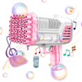 Miniatyrbild 1 av 8: Bubbelblåsare 36 hål Elektrisk bubbelpistol leksak med lampor Bärbar fläkt Automatisk bubbelmaskin Sommar utomhusleksak Present till barn