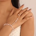 Miniatyrbilde 3 av 5: Kreativ sommerfugl lenkekjede armbånd koblet finger ring Ba A9