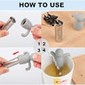 Miniatyrbilde 3 av 5: 2 stk. Teinfuser for løst te, 304 rustfritt stål finmasket løs teinfuser, rustfritt stål for løs te, te sil for løs te finmasket
