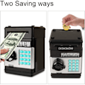 Miniatyrbild 6 av 7: Elektronisk spargris, Mini ATM lösenord sparbössa kontanter mynt sparbössa för barn, tecknad säker bankbox perfekt leksaks gåvor för pojkar flickor Black