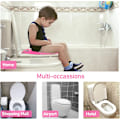 Miniatyrbillede 6 af 7: Rejse-Toilettræningssæde til Småbørn, Bærbar Toilettræningssæde til Børn, Foldbart Toilettræningssæde i ABS-Materiale med 8 Anti-Skrid Sikkerhedspuder og 1 Bærepose Red Panda