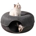 1 st husdjurstunnel Donut kattbädd (mörkgrå) Mörkgrå M Dark Gray