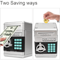 Miniatyrbild 5 av 7: Elektronisk spargris, Mini ATM lösenord sparbössa kontanter mynt sparbössa för barn, tecknad säker bankbox perfekta leksaks presenter för pojkar flickor Silver