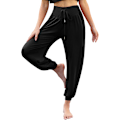 Miniatyrbilde 1 av 5: Yoga Bukser til Kvinner Bomullsmyk Modal Sweatpants med Lommer Avslappede Harem Lounge Bukser Atletiske Snøre Joggebukser Bukser L