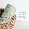 Pikkukuva 2 / 5: rows Makrameelanka, Makrameenaru 3mm X 100m Luonnollinen Makrameeko