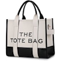 Miniatyrbilde 1 av 5: PU-Lær Tote Bag for Kvinner, Stor Kapasitet Kvinners Lær Tote Bag med Tynn Justerbar Stropp Dobbel Farge Topphåndtak Bag
