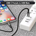 Miniatyrbild 2 av 5: USB till USB C-adapter 2-pack, Typ C hona USB A hane-omvandlare laddare för Apple Watch Series 7 8, iPhone 11 12 13 14 15 Pro Max