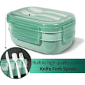 Pikkukuva 4 / 5: Lounasrasia Pinottava Bento-rasia 3-in-1 Lokerot, Täysin Vuotamaton, 1900ml Suuri Bento Lounasrasia Ruokailuun ja Välipaloihin, Astianpesukoneen ja Mikron Kestävä