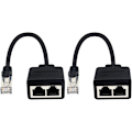 Pikkukuva 1 / 5: RJ45 Verkon Jakajakaapeli, RJ45 1 Uros 2 Naaras Ethernet Cat 5/CAT 6 LAN Ethernet-kaapelin Jatke Surffaa verkossa (Käytä Samanaikaisesti(1-pari)