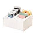 Miniatyrbillede 1 af 5: Mobilholder - skrivebordsopbevaringsstativ med 12 rum - skrivebordsopbevaring - Hvid