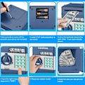 Miniatyrbild 6 av 7: Elektronisk spargris, Mini ATM lösenord sparbössa kontanter mynt sparbössa för barn, tecknad säker bankbox perfekta leksaks presenter för pojkar flickor Navy Blue