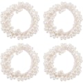 Pikkukuva 7 / 7: 4 kpl Helmi Hiussiteitä Valkoinen Helmi Scrunchie Elastinen Helmi Poninhäntäpidike Hiusnarut Hiuslisävarusteet Naisille ja Tytöille