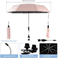 Miniatyrbillede 2 af 7: Universal Barnevogn Parasol 360° Justerbar Stroller Parasol UPF 50+ Solbeskyttelse Stroller Parasol med Justerbar Klemme Pink