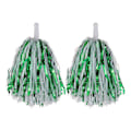 Miniatyrbilde 1 av 5: 2 stk. Cheerleader Pom Poms Metallisk Folie Cheerleader Pom Poms Håndblomster med Håndtak for Sport Green White