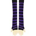 Pikkukuva 4 / 5: Pitkät neulotut lapaset Polvenkorkuiset raidalliset sukat Legginsit Juhlapuvun tarvikkeet 2 parin setti, Musta ja Violetti, Yksi koko Violetti RED
