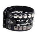 Miniatyrbillede 2 af 5: Punk Rock Nitter Multi-Lag  Cirkel Stud Kæde Læder Armbånd