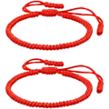 Miniatyrbillede 1 af 6: 2 stk. Håndlavede Buddhistiske Snorearmbånd, Tibetansk Justerbart Vævet Reb Armbånd, Held & Lykke Håndlavet Justerbart Venskab Red