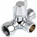 Miniatyrbillede 1 af 5: Solid Messing 3-vejs Ventil, 3-vejs Aflederventil, 3-vejs Bruser Aflederventil, G1/2\" T-adapterventil, til Bruser, Håndbruser og Aflederbruser