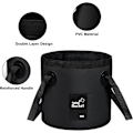 Miniatyrbillede 2 af 8: Foldbar Spand - Foldbar Camping Opbevaringsbeholder Sammenklappelig Spand 12L Bærbar Let Spand til Camping Rejser Fiskeri Sejlads og Havearbejde 20l Black