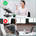 Miniatyrbillede 5 af 6: Justerbar Laptop Stativ til Skrivebord - 360° Drejelig Base, Foldbar Laptop Højder med Køleplader - Ergonomisk Bærbar & Kompatibel