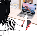 Miniatyrbillede 2 af 6: Computer Justerbar Armlæn Støttebeslag, Ergonomisk Mus Arm Albue Hvilepude Mus Pad Holder til Bord, Kontor, Stol, Skrivebord (Sort)