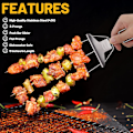 Miniatyrbilde 4 av 5: 3-veis Grillspyd, BBQ Tilbehør 3-tann BBQ Grillspyd Rustfritt Stål Grillspyd Kebab Pinner