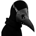 Miniatyrbillede 4 af 5: Plague Doctor Maske i Kunstlæder Steampunk Lang Fuglenæb Halloween Cosplay Party Kostume Sort White