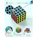 Pikkukuva 5 / 8: Nopeuskuutio, Magic Puzzle Cube Super-kestävä hiilikuitu tarra kirkkailla väreillä lapsille 4x4x4