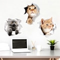 Miniatyrbillede 1 af 5: Søde 3D Katte Vægmærker 3 Pak Vægstickers Piger Drenge Soveværelser Stue Vægdækning Cat 2