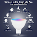 Miniatyrbillede 2 af 5: 3 stk. Smart Homekit WiFi MR16 Smart LED Pære 12V RGBCW Dæmpbar Lampe Siri Stemmestyring 5W Spotbelysning Farveskift