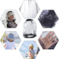 Miniatyrbild 7 av 7: 4 st Midge Head Net, Nylon Myggnät Huvudskyddsnät, Fint Masknät, Ansiktshalsnätsskydd för Utomhus, Vandring