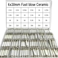 Miniatyrbillede 1 af 5: Keramisk Sikring 24 værdier 6x30  0,1a 0,5a 1a 1,5a 2a 2,5a 3a 3,15a 4a 5a 6a-30a