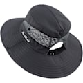 Pikkukuva 3 / 7: Naisten Poninhäntä Auringonhattu UV-Suojaus Taitettava Verkko Leveä Reuna Ranta Kalastushattu Solid color adult—dark gray