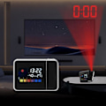 Miniatyrbild 2 av 4: Projektionsväckarklocka, väderklocka sängbord med 180° projektor, LCD-digitalklocka med 12/24H för sovrum