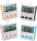 24-timmars kökstimer, 4 st digital magnetisk timer med alarm, 4-färgs ugnstimer med stativ för matlagning i köket