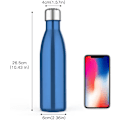 Miniatyrbilde 5 av 5: 500ml Isolerende Vannflaske, Dobbeltvegget Rustfritt Stål Vakuumflaske Holder Kald i 24 Timer og Varmt i 18 Timer Navy blue