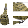 Miniatyrbilde 6 av 6: Sling Bag Taktisk Ryggsekk Utendørs Skulderveske Satchel Brystpakker Dagstursekker for Smarttelefon Klatring Camping Sykling Vandring Army Green