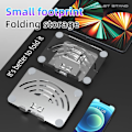 Miniatyrbilde 4 av 4: Tablettstativ. 360° Rotasjon Justerbar Tablett Holder, Foldbar Aluminium Skrivebord iPad Stativ Dokk for iPad Pro/Mini/Air, iPhone Silver