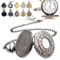 Pikkukuva 1 / 9: Steampunk-tyyliä oleva vintage-taskukello ketjulla 2
