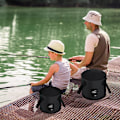 Miniatyrbillede 5 af 8: Foldbar Spand - Foldbar Camping Opbevaringsbeholder Sammenklappelig Spand 12L Bærbar Let Spand til Camping Rejser Fiskeri Sejlads og Havearbejde 20l Black