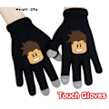 Miniatyrbillede 6 af 9: Roblox sorte strikkede handsker med touch-funktion Touch Glove Black Model 2 Model 2