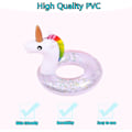 Miniatyrbilde 4 av 6: Sommer Oppblåsbar Svømme Ring Pool Float, Oppblåsbar Pool Float - Søte Glitrende Svømme Ring Ringe Strandfest Vannunderholdning Leke for Barn