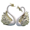 Miniatyrbillede 1 af 5: 2 Svaner Ornamenter Figurer, Bryllup Jul Dekoration A